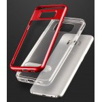 Wholesale Samsung Galaxy S8 Plus Clear Armor Bumper Kickstand Case (Red)